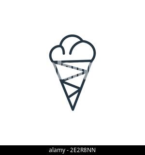 Ice cream outline vector icon. Thin line black ice cream icon, flat vector simple element illustration from editable brazilia concept isolated stroke Stock Vector