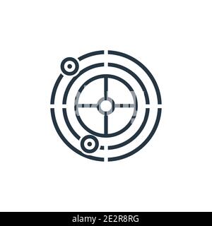 Radar chart outline vector icon. Thin line black radar chart icon, flat vector simple element illustration from editable analytics concept isolated on Stock Vector