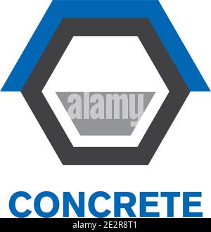 Vector logo of concrete and concrete blocks Stock Vector