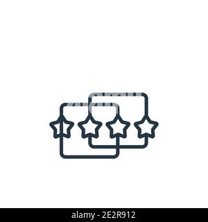 Points connected chart outline vector icon. Thin line black points connected chart icon, flat vector simple element illustration from editable busines Stock Vector
