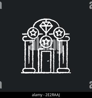 Upscale pawnshops chalk white icon on black background Stock Vector