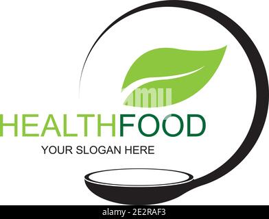 healthy food logo vector design icon illustration Stock Vector