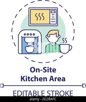 On-site kitchen area concept icon Stock Vector