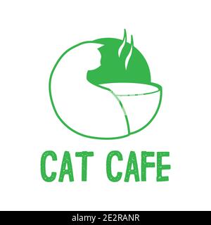 Vector logo of a cafe with Pets, cats Stock Vector