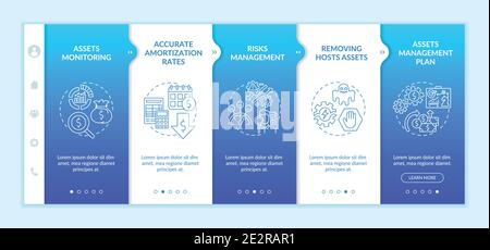 Investment management benefits onboarding vector template Stock Vector