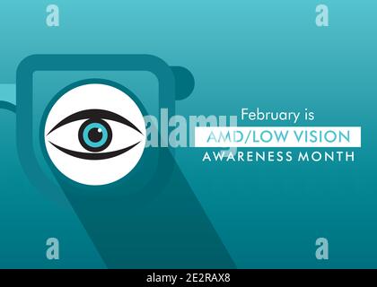 vector illustration of AMD or low vision awareness month concept design Stock Vector