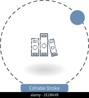 accounts folders vector icon editable stroke outline icons for web and mobile Stock Vector
