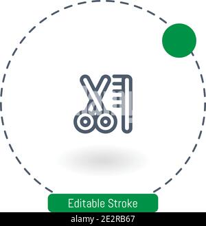 grooming vector icon editable stroke outline icons for web and mobile Stock Vector