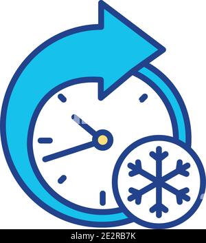 Ultra cold storage temperature RGB color icon Stock Vector