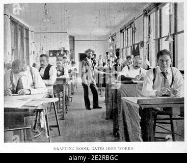 Gates Iron Works, Drafting Room, 1896 Stock Photo