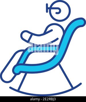 Helping old people RGB color icon Stock Vector