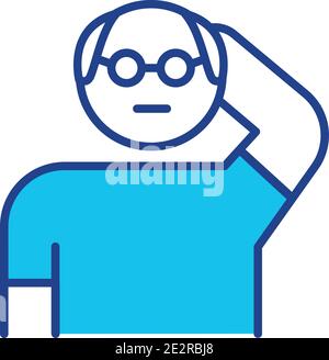 Old people body problems treatment RGB color icon Stock Vector