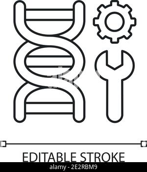 Genetic engineering linear icon Stock Vector
