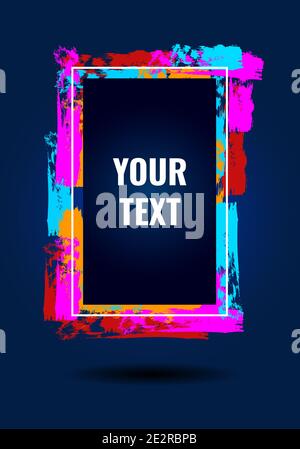 Vertical abstract vector neon, fluid poster illustration for design. Stock Vector
