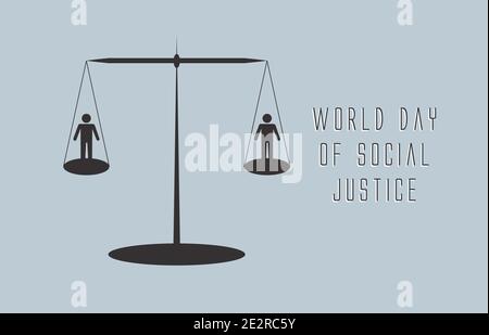 Vector illustration of a balance for World Day of Social Justice. Stock Vector