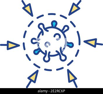 Protection from dangerous viruses RGB color icon Stock Vector