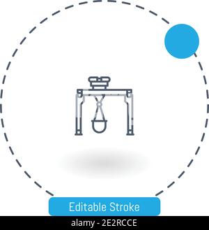 harbor crane vector icon editable stroke outline icons for web and mobile Stock Vector