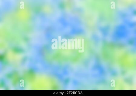 spring background.Blue, green defocus bokeh background. Drops of dew or rain. Design element. Stock Photo