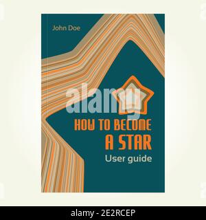 Template of cover design for brochure, book or textbook with star. Vector layout Stock Vector