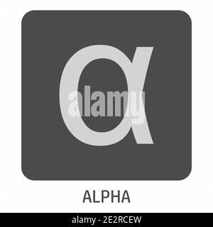 Alpha greek letter icon Stock Vector