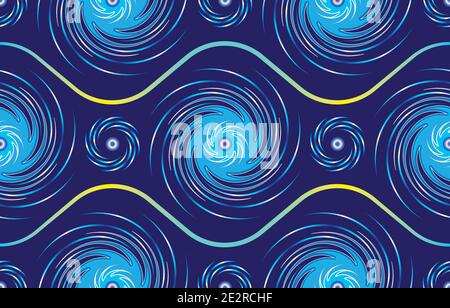 vector illustration of blue twist geometric pattern for background, bag, batik, clothing, fabric, wrapping, wallpaper, Stock Vector