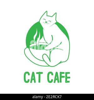 Vector logo of a cafe with Pets, cats Stock Vector