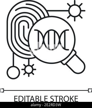DNA fingerprinting linear icon Stock Vector