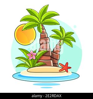 Sale banner, poster. Beautiful vector floral jungle summer background with pink flamingo, tropical flowers, palm leaves, hibiscus, bird of paradise fl Stock Vector