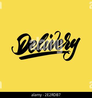 Delivery inscription for business in the field of cargo delivery. Logo for printing. Stock Vector