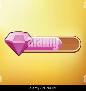 Cartoon Crystal Different symbols asset GUI elements for casual mobile games Stock Vector