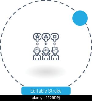 variety vector icon editable stroke outline icons for web and mobile Stock Vector
