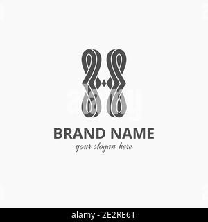 Beautiful Letter H Logo Initial Vector Template suitable for fashion business Stock Vector