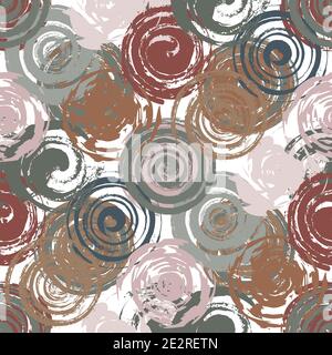 Grunge Red Spiral Seamless Stock Vector