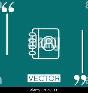 contacts book vector icon Linear icon. Editable stroke line Stock Vector