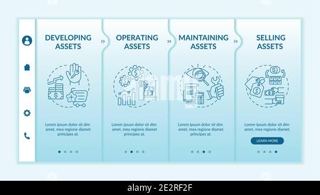 Investment management components onboarding vector template Stock Vector