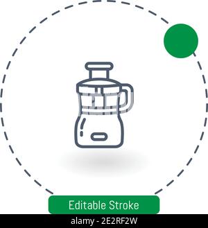 food processor vector icon editable stroke outline icons for web and mobile Stock Vector