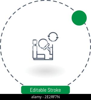 airbag vector icon editable stroke outline icons for web and mobile Stock Vector