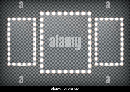 Makeup mirror isolated with lights. Vector illustration Stock Vector