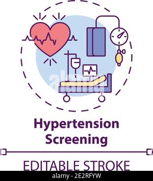 Hypertension screening concept icon Stock Vector