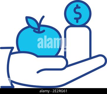 Vitamins price RGB color icon Stock Vector