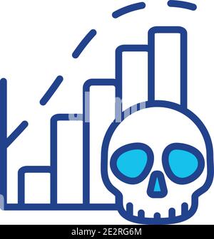 Death increasing RGB color icon Stock Vector