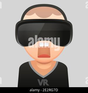 Virtual Reality glass headset ,Vector flat design Stock Vector