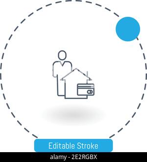 Broker money handshake icon, outline style Stock Vector Image & Art - Alamy