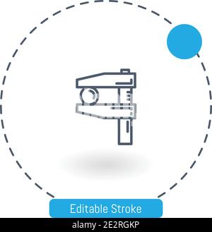 caliper vector icon editable stroke outline icons for web and mobile Stock Vector