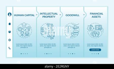 Intangible investment types onboarding vector template Stock Vector