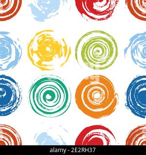 Grunge Red Spiral Seamless Stock Vector