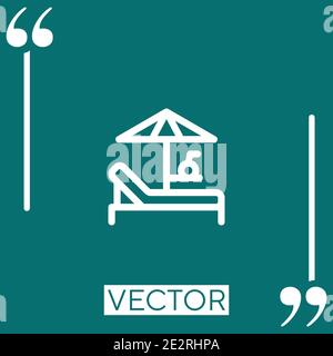 Sunbed vector icon Linear icon. Editable stroke line Stock Vector