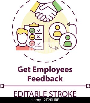 Getting employees feedback concept icon Stock Vector