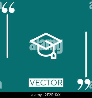 mortarboard vector icon Linear icon. Editable stroked line Stock Vector