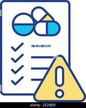 List of medicaments RGB color icon Stock Vector
